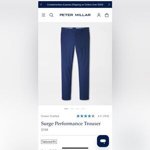 Men’s Navy Pant - Peter Millar Surge Performance Trouser